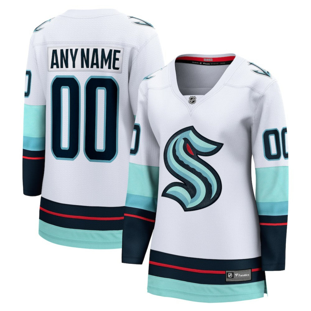 NHL White Seattle Kraken Fanatics Women's Away Breakaway Custom Jersey