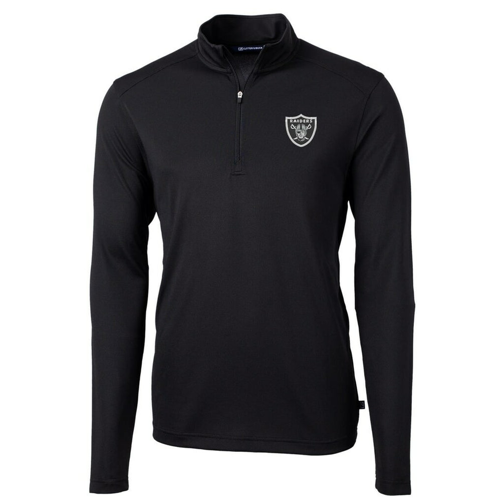 Cutter & Buck Virtue Eco Pique Recycled Quarter-Zip Pullover Jacket - Las Vegas Raiders