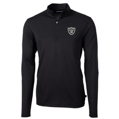 Cutter & Buck Virtue Eco Pique Recycled Quarter-Zip Pullover Jacket - Las Vegas Raiders