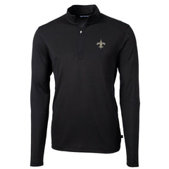 Cutter & Buck Virtue Eco Pique Recycled Quarter-Zip Pullover Jacket - New Orleans Saints