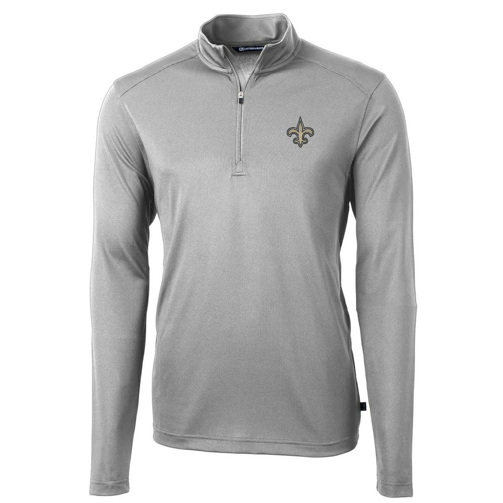 Cutter & Buck Virtue Eco Pique Recycled Quarter-Zip Pullover Jacket - New Orleans Saints