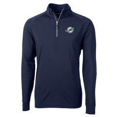 Cutter & Buck Big & Tall Adapt Eco Knit Quarter-Zip Pullover Jacket - Miami Dolphins