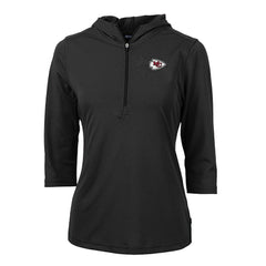 Cutter & Buck Women's Virtue Eco Pique Half-Zip 3/4 Sleeve Pullover Hoodie - Kansas City Chiefs