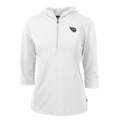 Cutter & Buck Women's Virtue Eco Pique Half-Zip 3/4 Sleeve Pullover Hoodie - Tennessee Titans