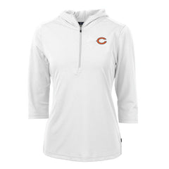Cutter & Buck Women's Virtue Eco Pique Half-Zip 3/4 Sleeve Pullover Hoodie - Chicago Bears