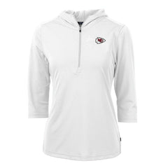 Cutter & Buck Women's Virtue Eco Pique Half-Zip 3/4 Sleeve Pullover Hoodie - Kansas City Chiefs