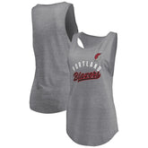 NBA Portland Trail Blazers Women's Quality Time Open Scoop Neck Tri-Blend Tank Top