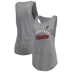 NBA Portland Trail Blazers Women's Quality Time Open Scoop Neck Tri-Blend Tank Top
