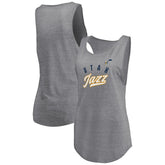 NBA Utah Jazz Women's Quality Time Open Scoop Neck Tri-Blend Tank Top