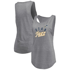 NBA Utah Jazz Women's Quality Time Open Scoop Neck Tri-Blend Tank Top