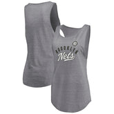 NBA Brooklyn Nets Women's Quality Time Open Scoop Neck Tri-Blend Tank Top