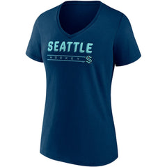 NHL Deep Sea Blue/Gray Seattle Kraken Fanatics Women's Parent 2-Pack V-Neck T-Shirt Set