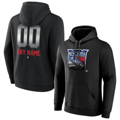 NHL Black New York Rangers Personalized Midnight Mascot Logo Pullover Hoodie