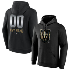 NHL Black Vegas Golden Knights Personalized Midnight Mascot Logo Pullover Hoodie