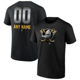 NHL Black Anaheim Ducks Personalized Midnight Mascot Logo T-Shirt