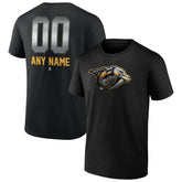 NHL Black Nashville Predators Personalized Midnight Mascot Logo T-Shirt