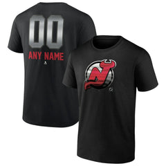 NHL Black New Jersey Devils Personalized Midnight Mascot Logo T-Shirt