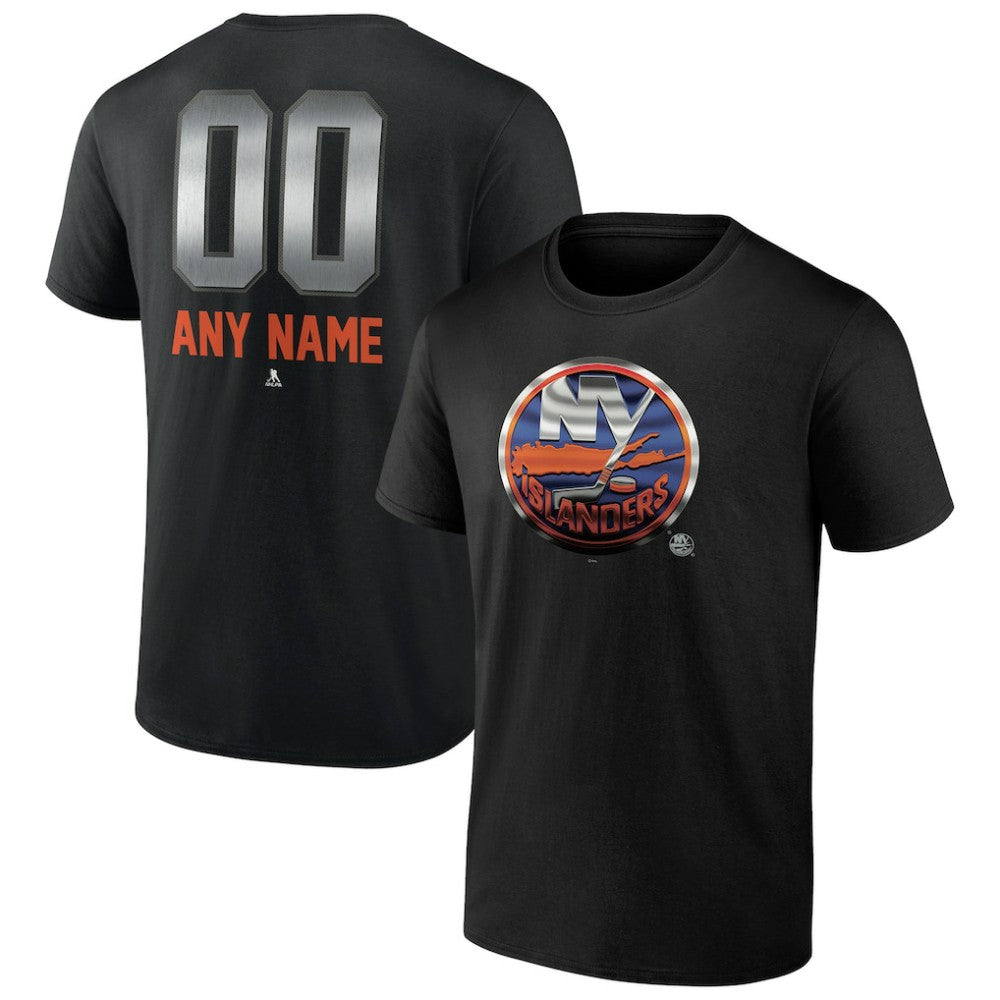 NHL Black New York Islanders Personalized Midnight Mascot Logo T-Shirt