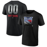 NHL Black New York Rangers Personalized Midnight Mascot Logo T-Shirt