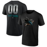 NHL Black San Jose Sharks Personalized Midnight Mascot Logo T-Shirt