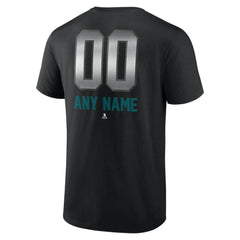 NHL Black San Jose Sharks Personalized Midnight Mascot Logo T-Shirt