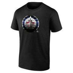 NHL Black Winnipeg Jets Personalized Midnight Mascot Logo T-Shirt