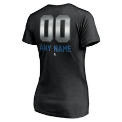 NHL Black Colorado Avalanche Women's Personalized Midnight Mascot Logo V-Neck T-Shirt