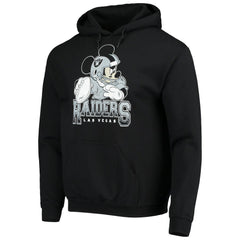 Junk Food Disney Mickey Quarterback Pullover Hoodie - Las Vegas Raiders
