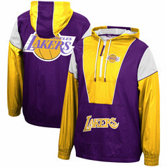 NBA Los Angeles Lakers Hardwood Classics Highlight Reel Windbreaker Half-Zip Hoodie Jacket