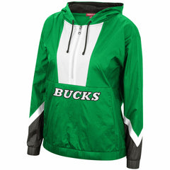 NBA Milwaukee Bucks Women's Half-Zip Windbreaker 2.0 Hoodie