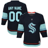 NHL Navy Seattle Kraken Youth Home Replica Custom Jersey