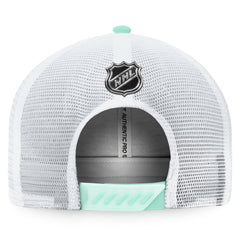 NHL Navy/White Seattle Kraken Fanatics 2022 NHL Draft Authentic Pro On Stage Trucker Adjustable Hat