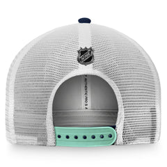 NHL Deep Sea Blue/White Seattle Kraken Fanatics Authentic Pro Rink Trucker Snapback Hat