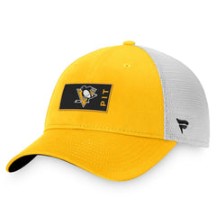 NHL Gold/White Pittsburgh Penguins Fanatics Authentic Pro Rink Trucker Snapback Hat
