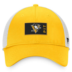NHL Gold/White Pittsburgh Penguins Fanatics Authentic Pro Rink Trucker Snapback Hat