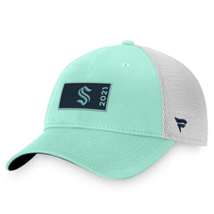 NHL Light Blue/White Seattle Kraken Fanatics Authentic Pro Rink Trucker Snapback Hat