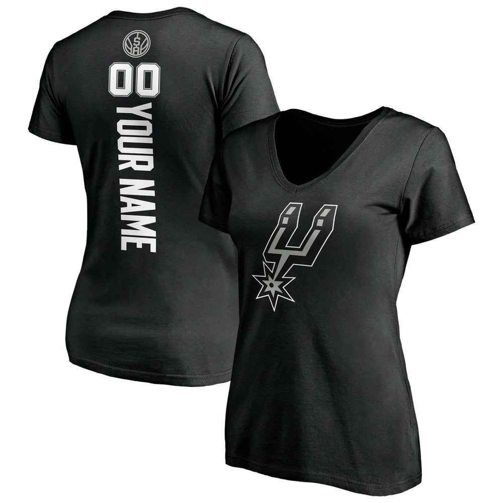 NBA San Antonio Spurs Women's Personalized Playmaker Team V-Neck T-Shirt