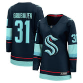 NHL Navy Philipp Grubauer Seattle Kraken Fanatics Women's Home Breakaway Player Jersey