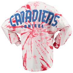 NHL Red Montreal Canadiens Women's Spiral Tie-Dye Long Sleeve T-Shirt