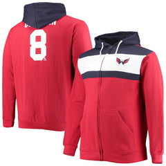 NHL Red Alexander Ovechkin Washington Capitals Profile Big & Tall Colorblock Full-Zip Hoodie