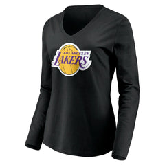 NBA LeBron James Los Angeles Lakers Women's #6 Playmaker Name & Number Long Sleeve V-Neck T-Shirt