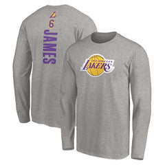 NBA LeBron James Los Angeles Lakers #6 Playmaker Name & Number Long Sleeve T-Shirt