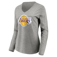 NBA LeBron James Los Angeles Lakers Women's #6 Playmaker Name & Number Long Sleeve V-Neck T-Shirt