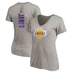 NBA LeBron James Los Angeles Lakers Women's #6 Playmaker Name & Number V-Neck T-Shirt