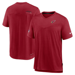 Sideline Coach Chevron Lock Up Logo V-Neck Performance T-Shirt - Arizona Cardinals