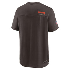 Sideline Coach Chevron Lock Up Logo V-Neck Performance T-Shirt - Cleveland Browns