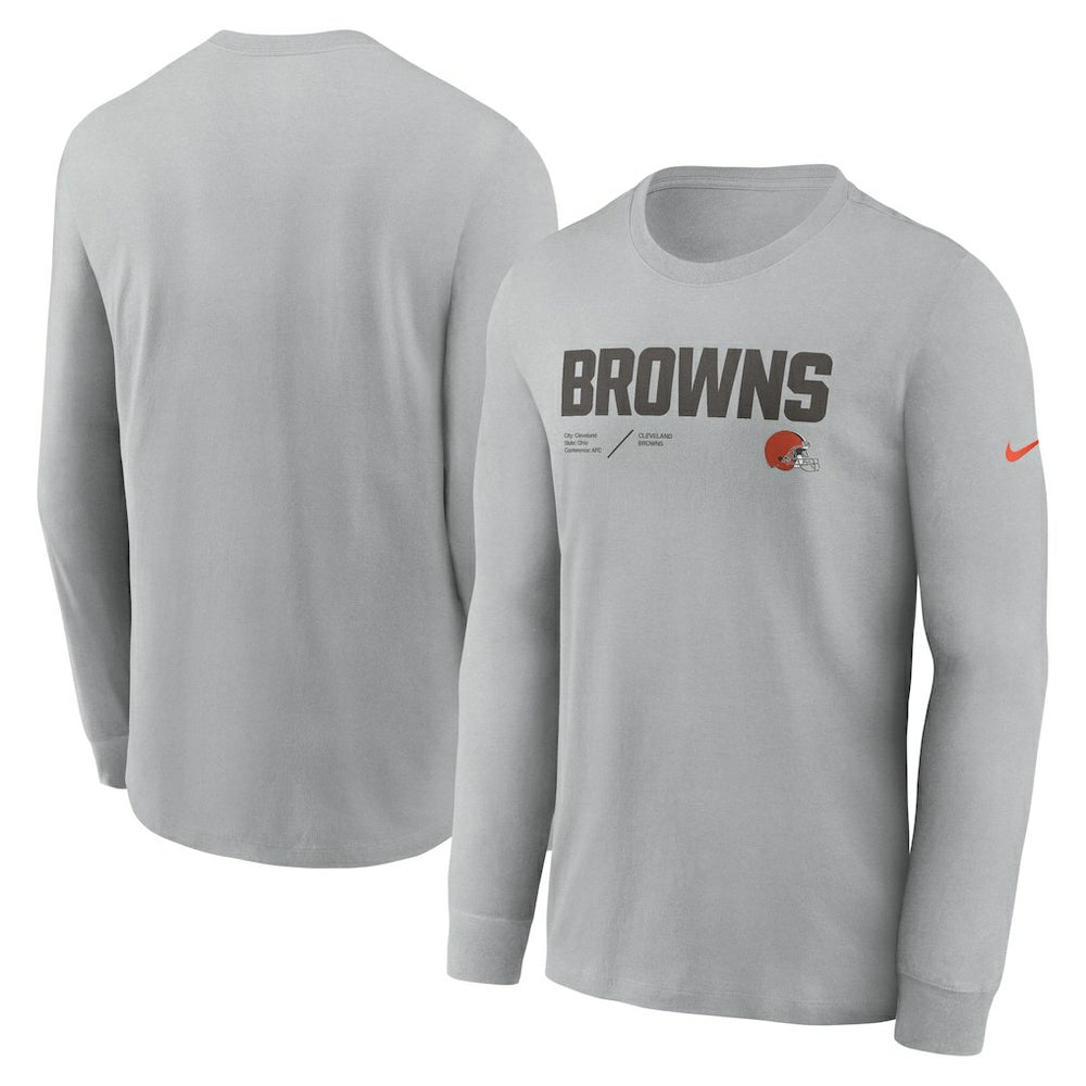 Sideline Infograph Lock Up Performance Long Sleeve T-Shirt - Cleveland Browns