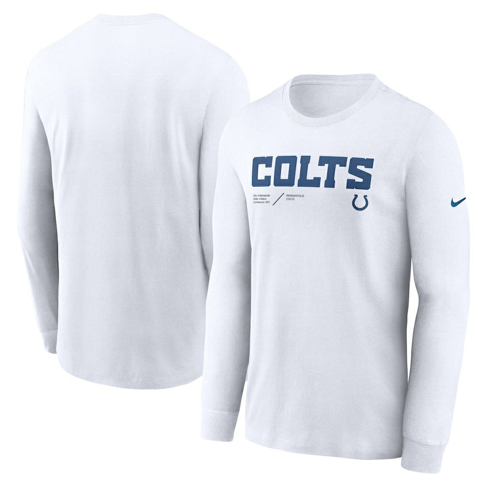Sideline Infograph Lock Up Performance Long Sleeve T-Shirt - Indianapolis Colts