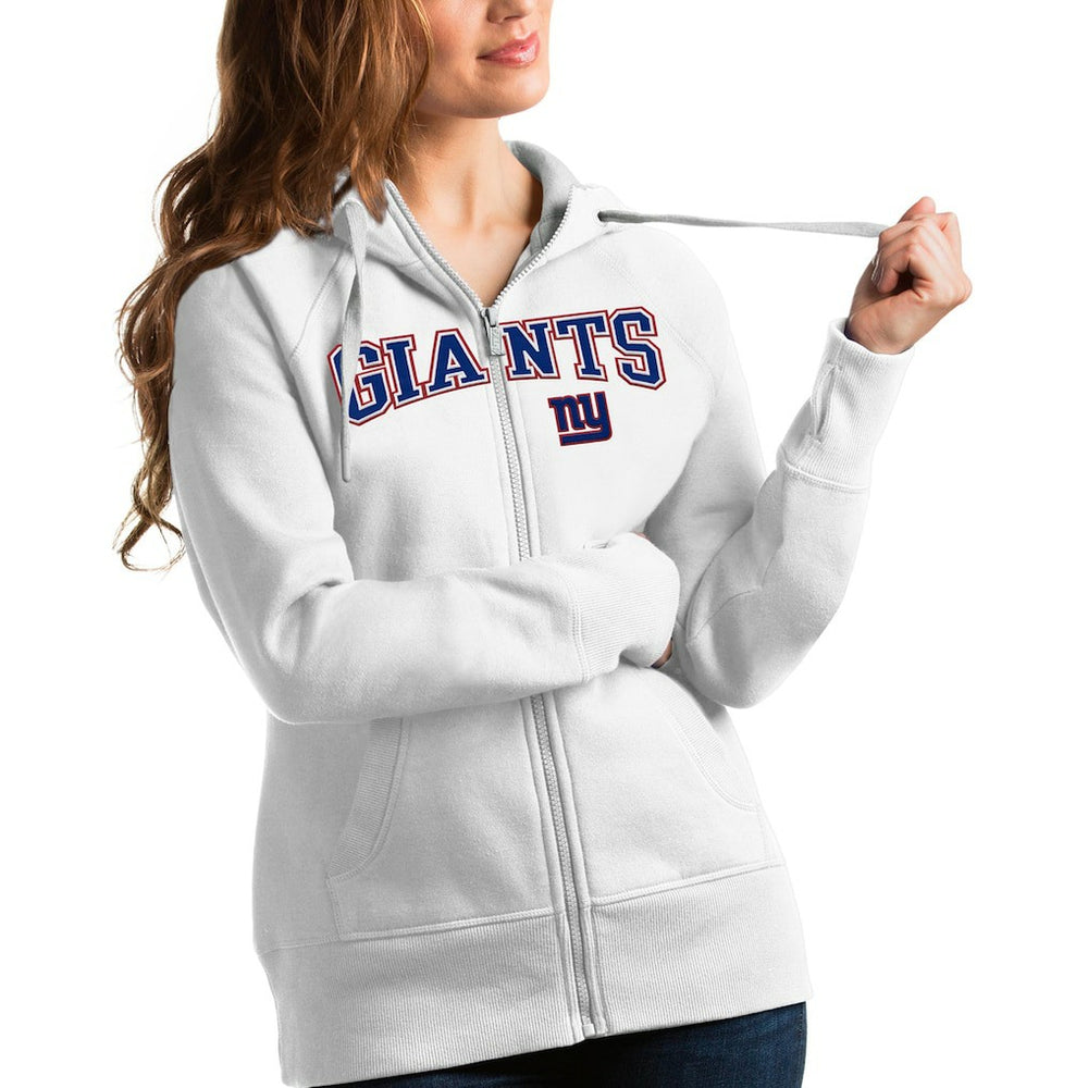 Antigua Women's Wordmark Victory Full-Zip Hoodie - New York Giants