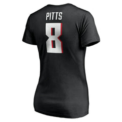 Kyle Pitts Women's Player Icon Name & Number V-Neck T-Shirt - Atlanta Falcons